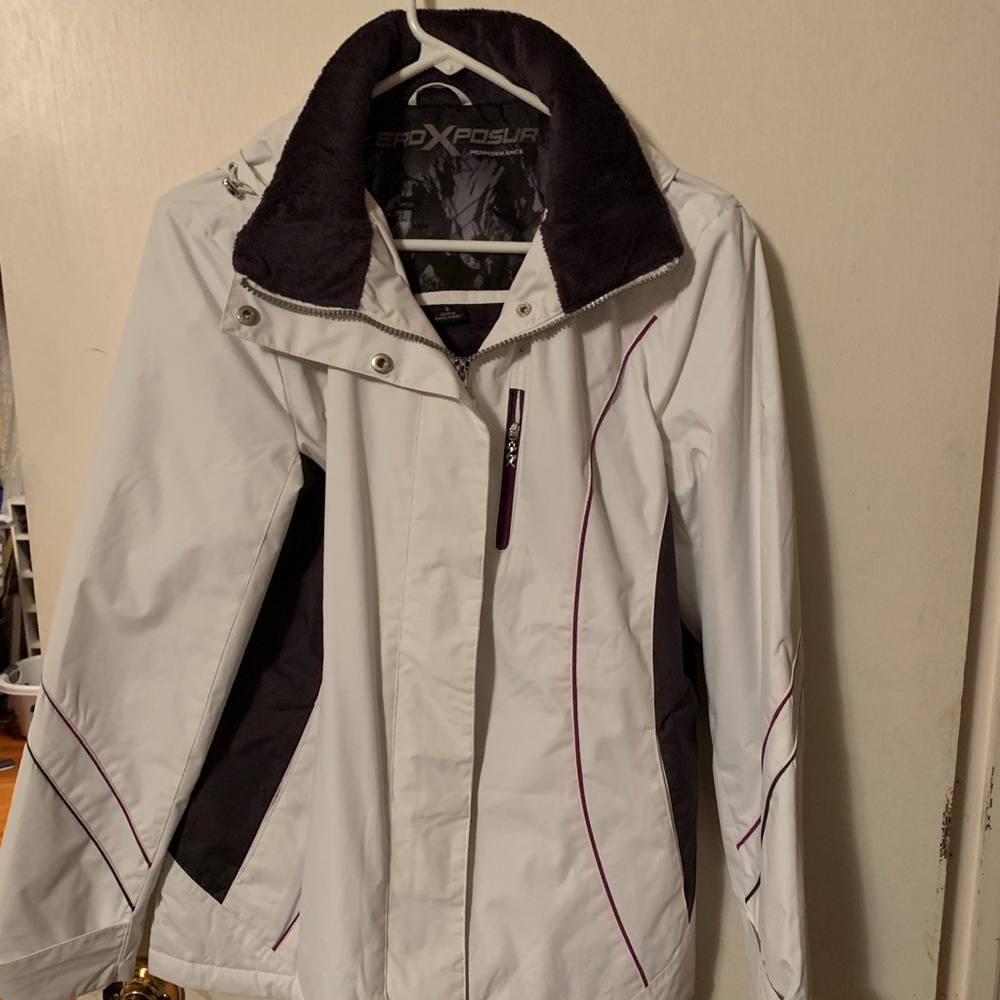 Light waterproof jacket with soft purple lining